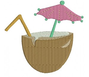 Stickdatei - Schirmchen Drink Kokosnuss